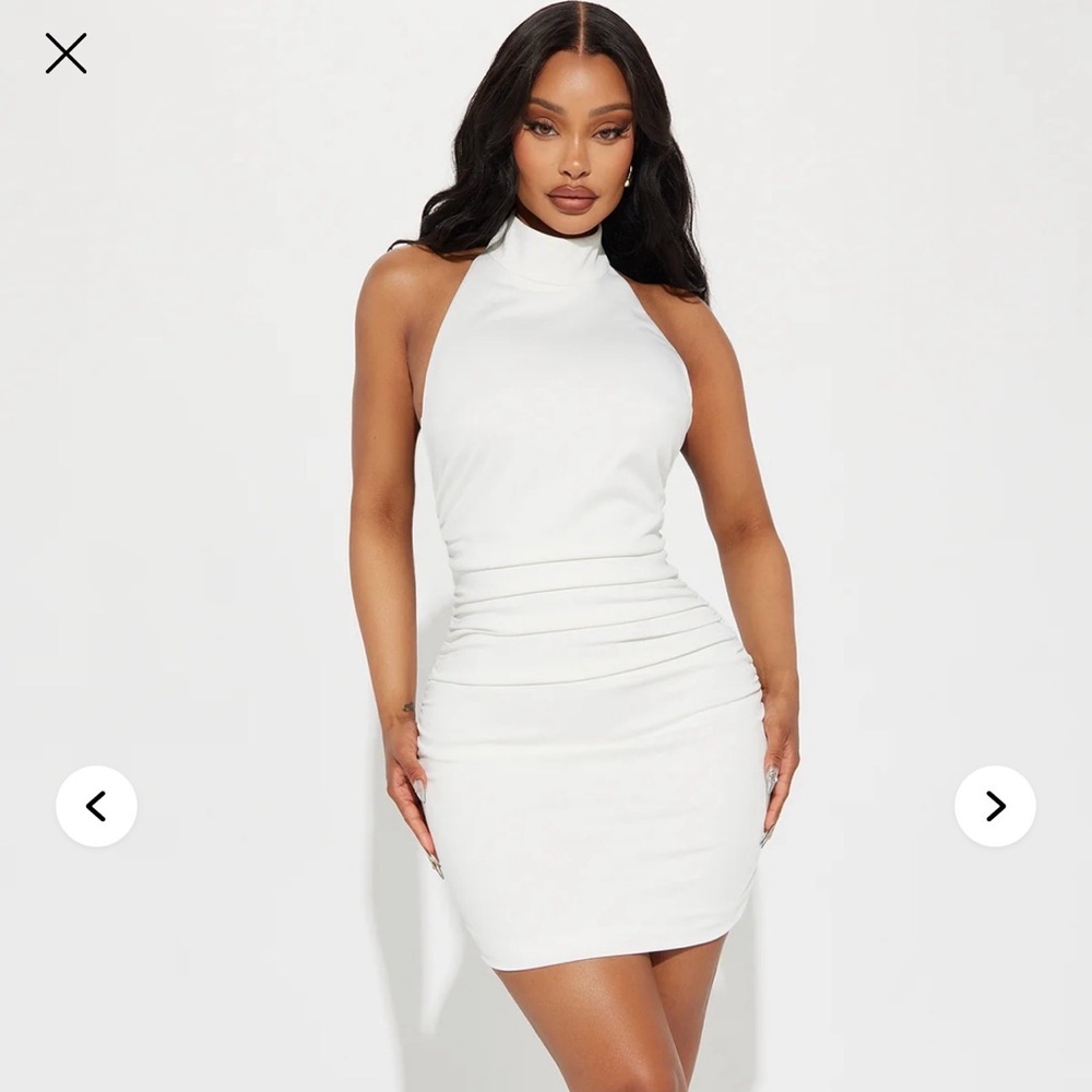 Fashion nova Allison Ruched Mini Dress - White